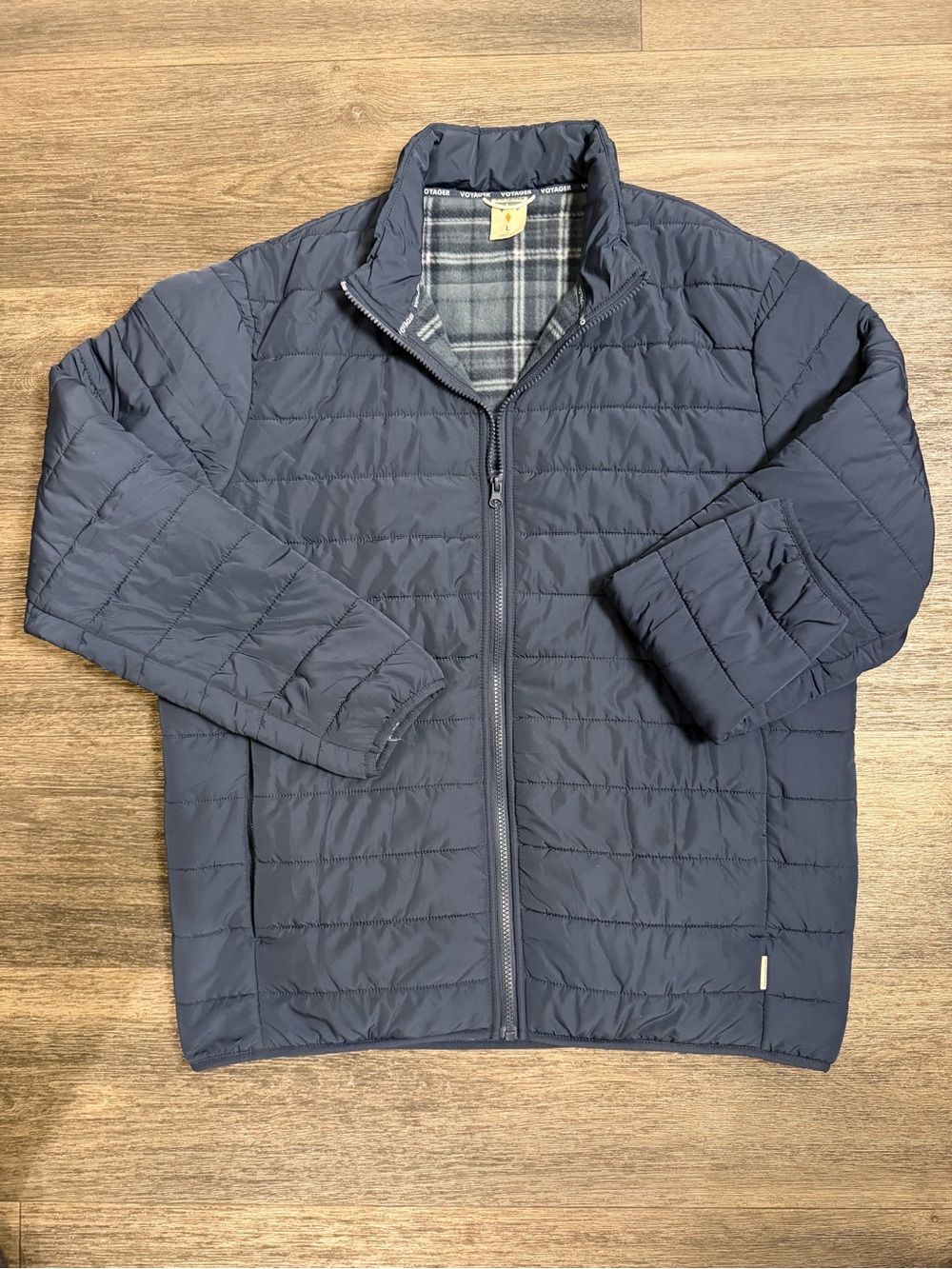 Voyager Men's Navy Quilted flannel lined Lightweight Jacket